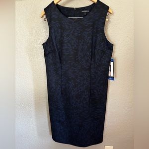 NWT Mario SERRANI Italy Sz L/G Modern Fit Unlined Sleeveless Shift Dress